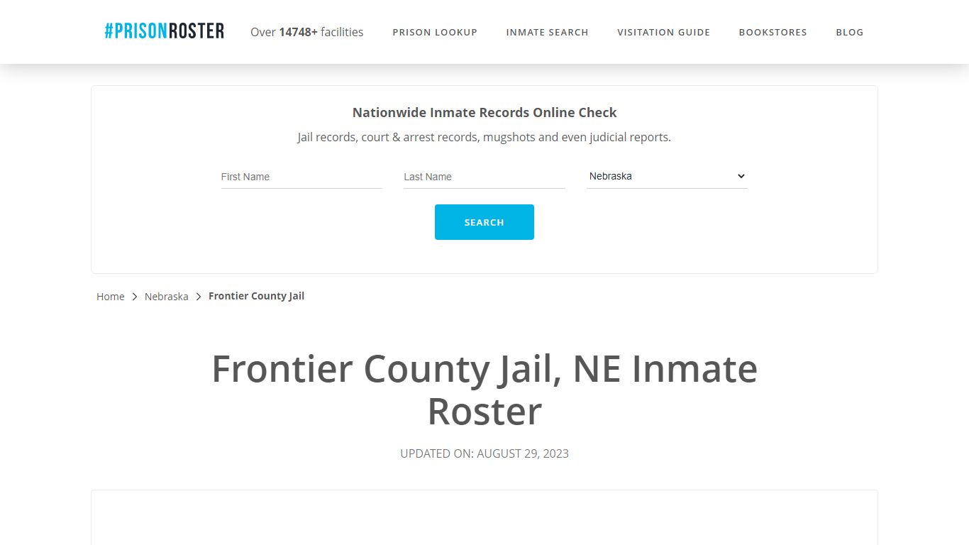 Frontier County Jail, NE Inmate Roster - Prisonroster