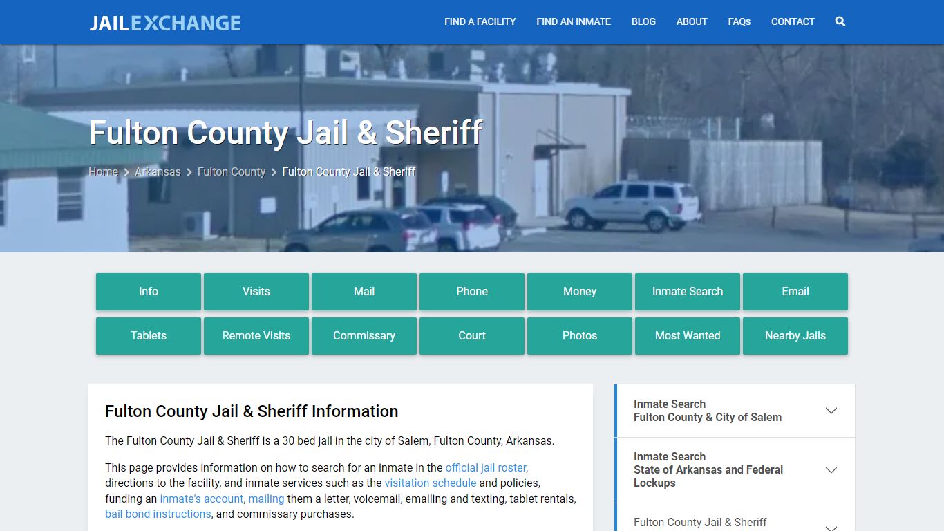 Fulton County Jail & Sheriff, AR Inmate Search, Information