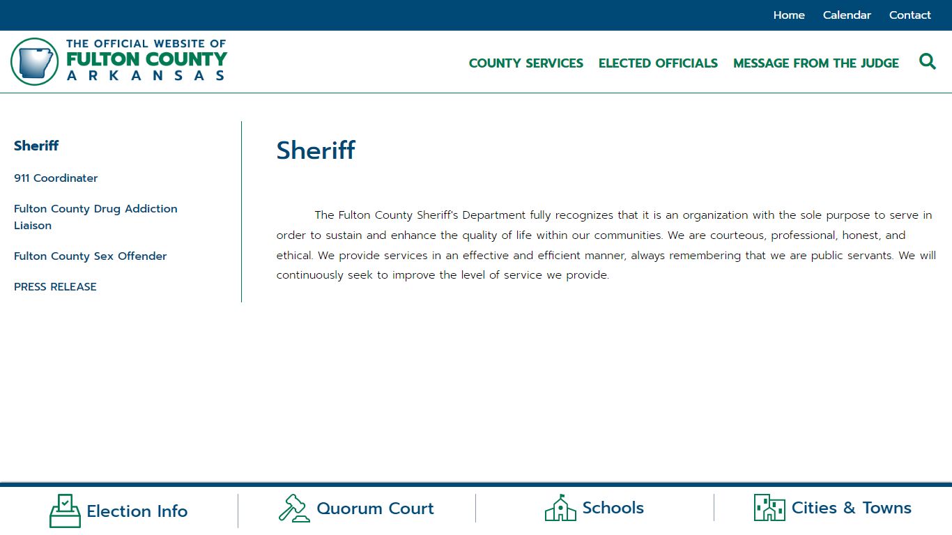 Sheriff | Fulton County AR Government