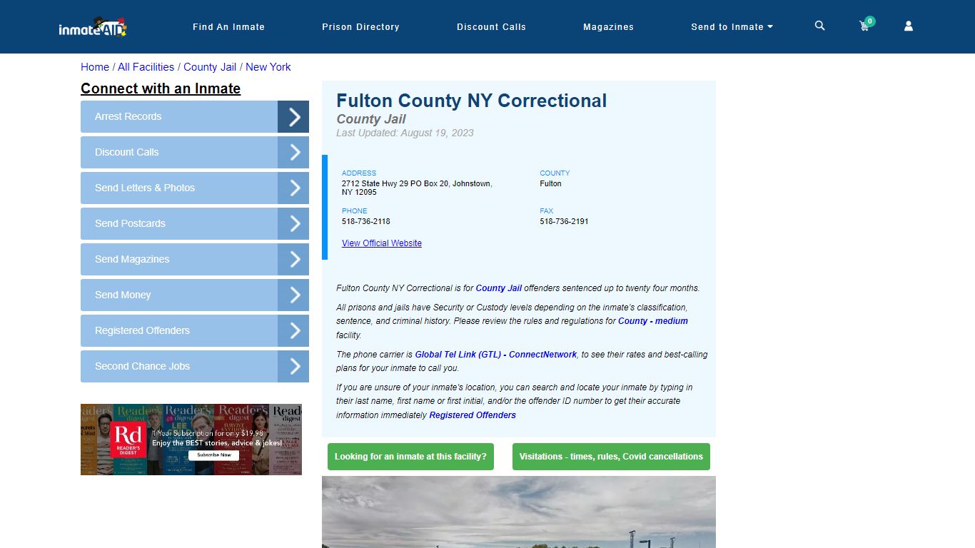 Fulton County NY Correctional - Inmate Locator - Johnstown, NY