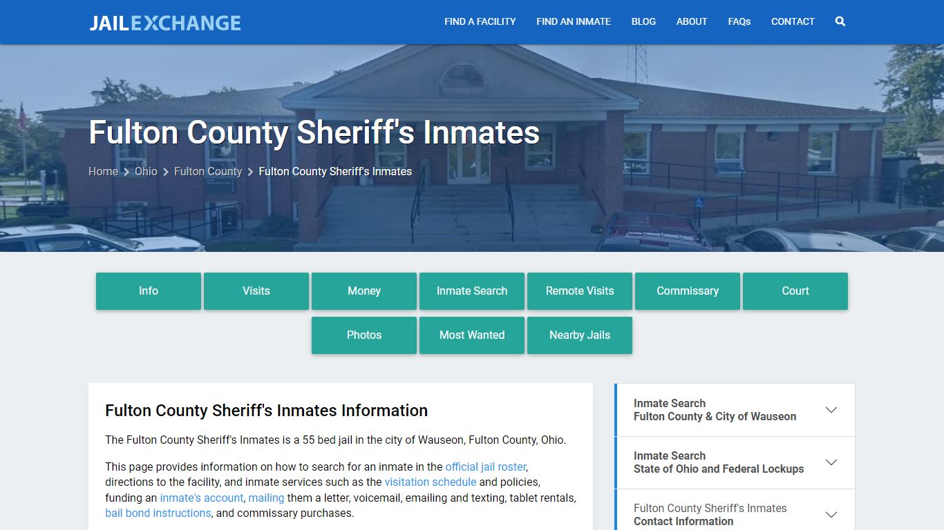 Fulton County Sheriff's Inmates, OH Inmate Search, Information