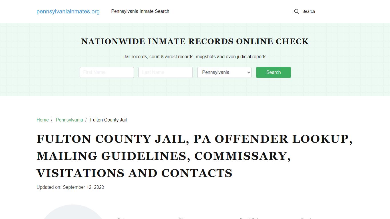Fulton County Jail, PA: Inmate Search Options, Visitations, Contacts