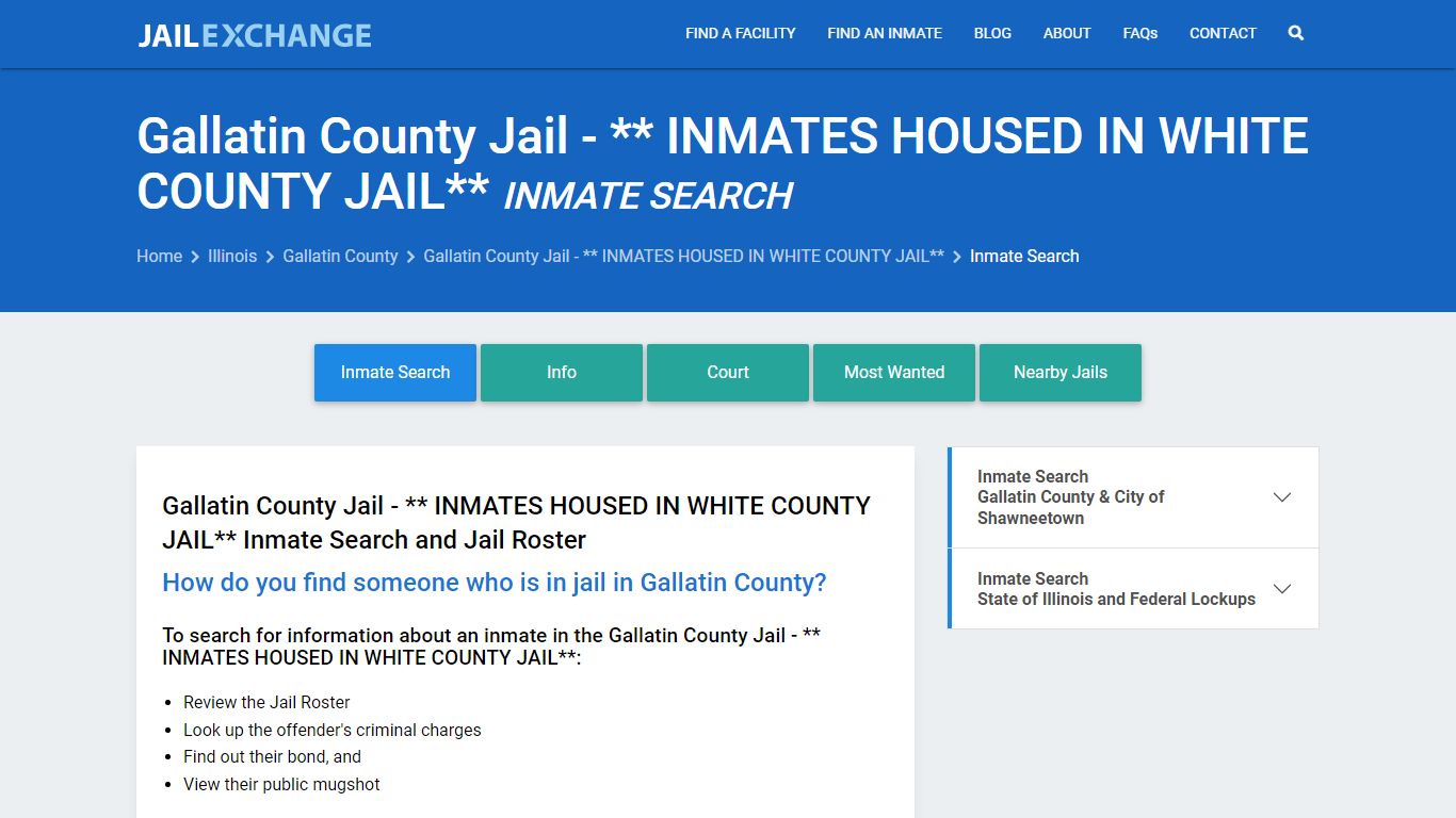 Inmate Search: Roster & Mugshots - Gallatin County Jail - ** INMATES ...