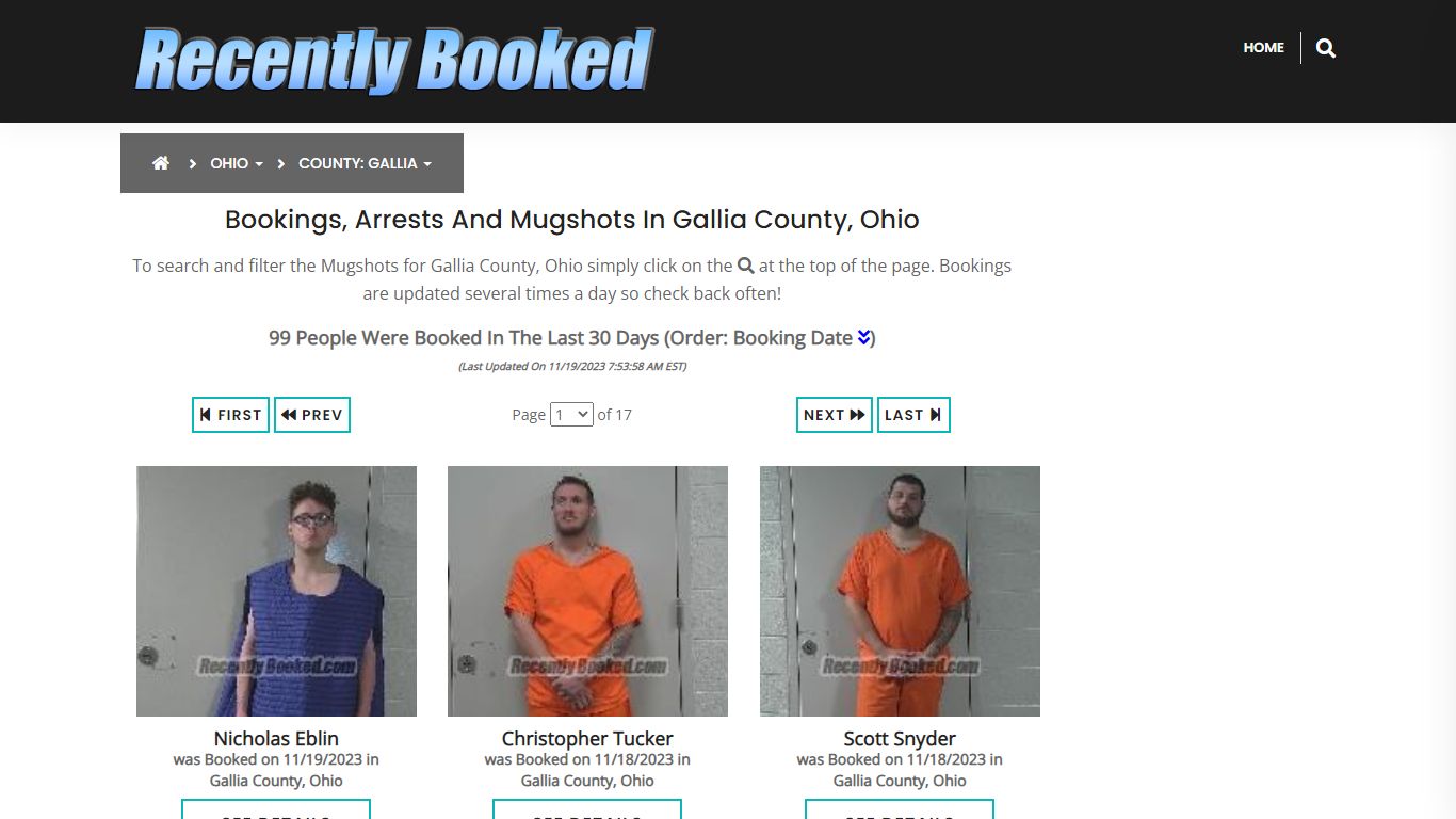 Recent bookings, Arrests, Mugshots in Gallia County, Ohio - Recently Booked