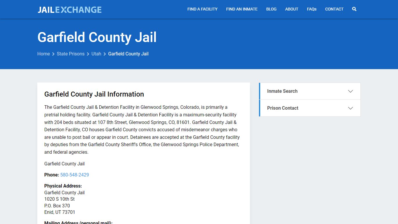Garfield County Jail Inmate Search, UT - Jail Exchange
