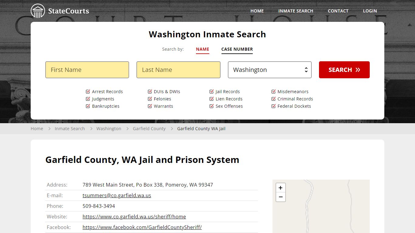 Garfield County WA Jail Inmate Records Search, Washington - StateCourts
