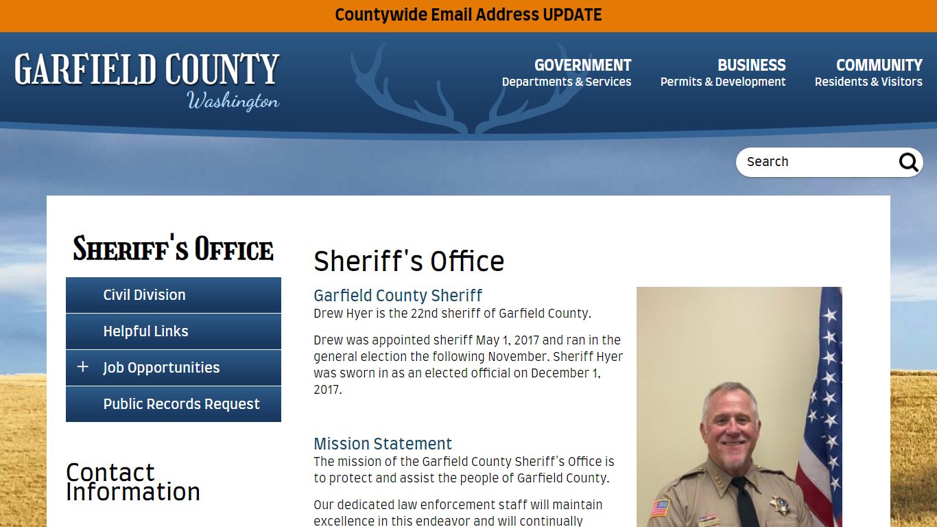 Sheriff's Office | Garfield County, Washington