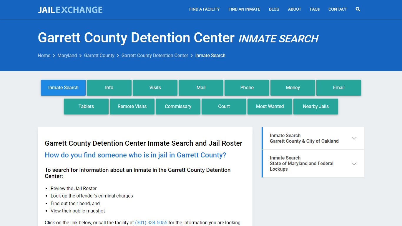 Garrett County Detention Center Inmate Search - Jail Exchange
