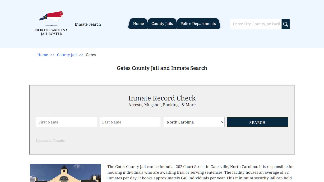 Gates County Jail and Inmate Search | North Carolina Jail Roster