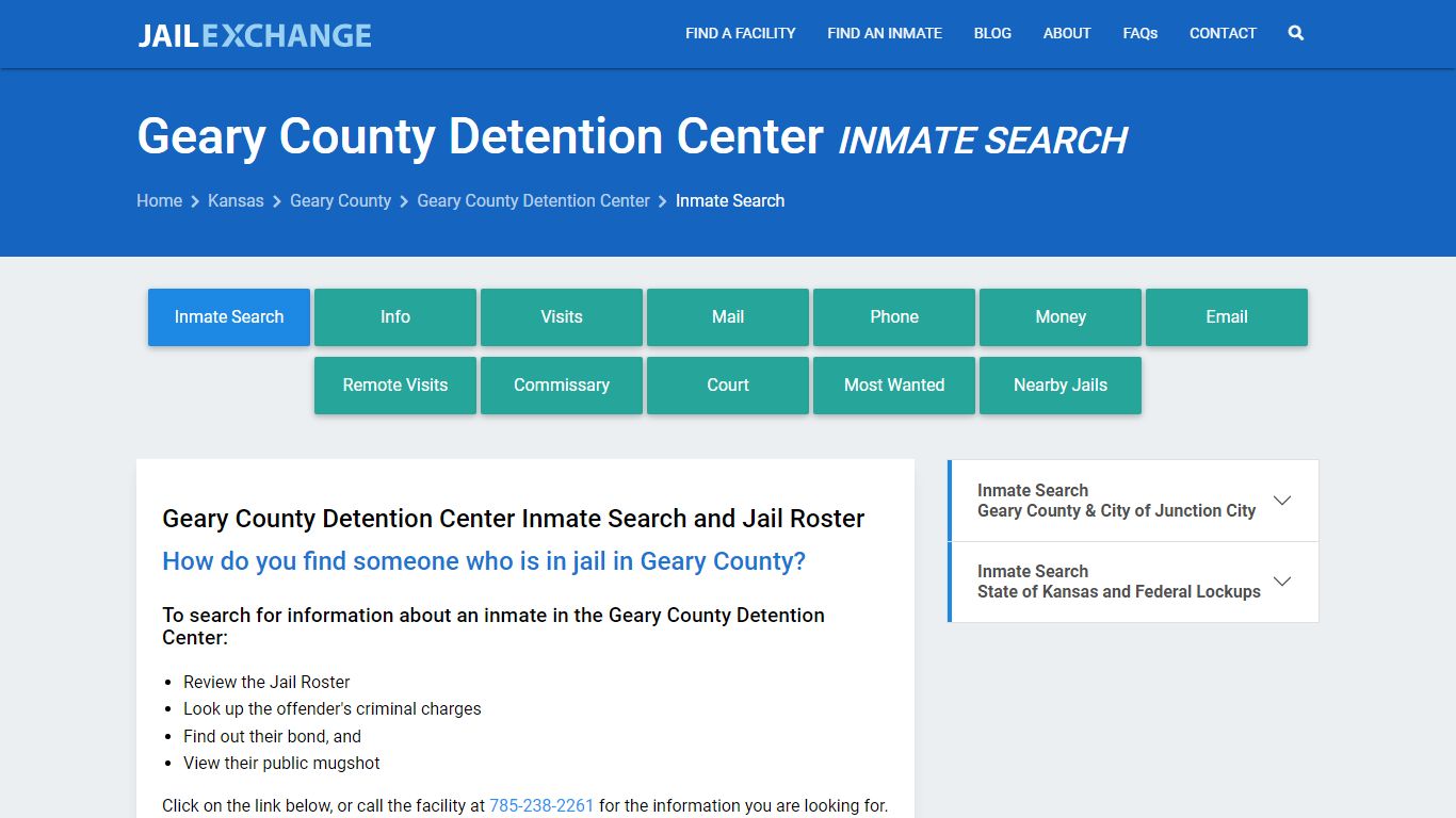 Geary County Detention Center Inmate Search - Jail Exchange