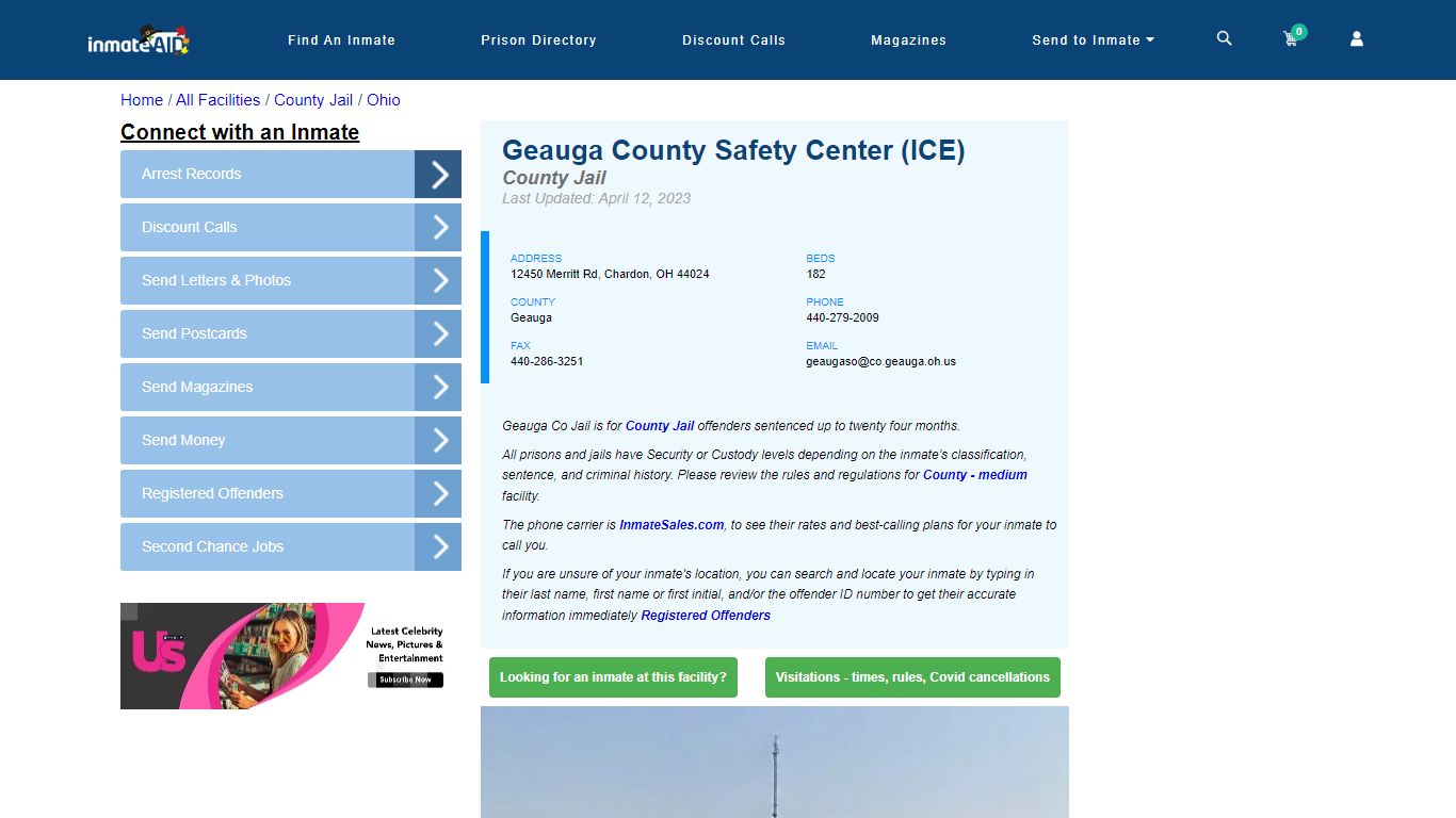 Geauga County Safety Center (ICE) - Inmate Locator - Chardon, OH