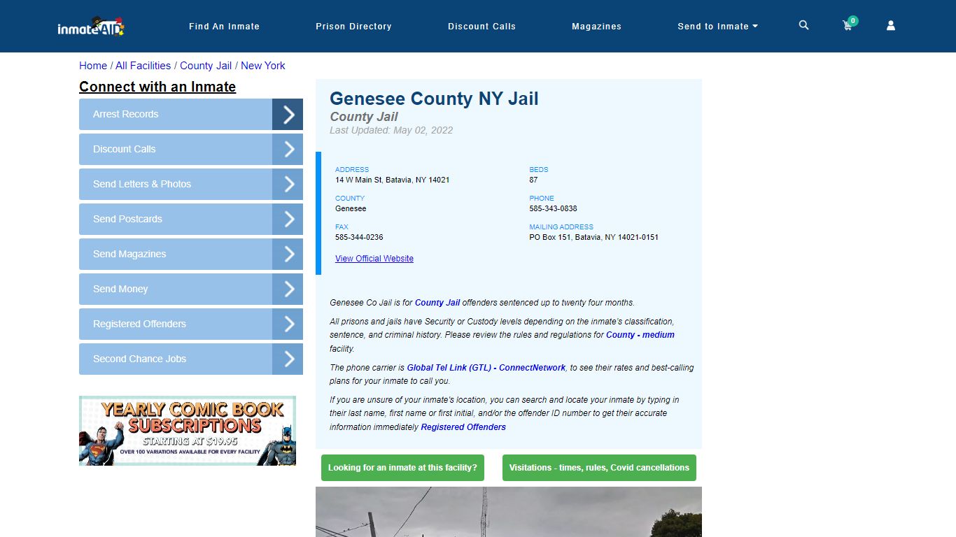 Genesee County NY Jail - Inmate Locator - Batavia, NY
