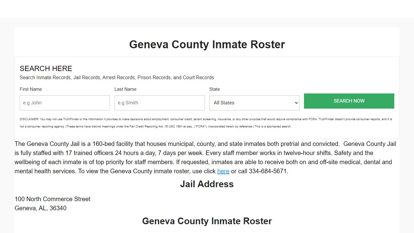 Geneva County Inmate Roster