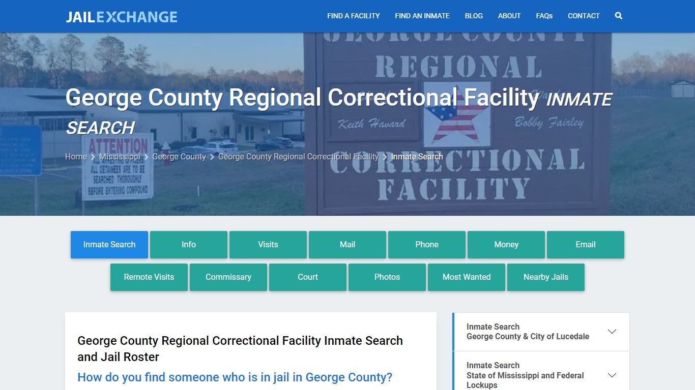 George County Regional Correctional Facility Inmate Search - Jail Exchange