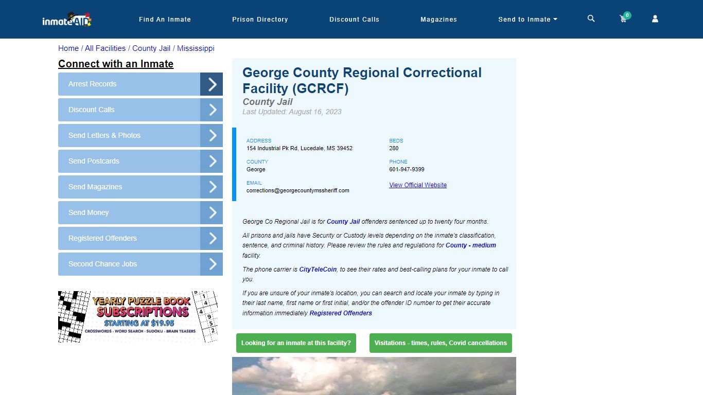 George County Regional Correctional Facility (GCRCF) - Inmate Locator ...