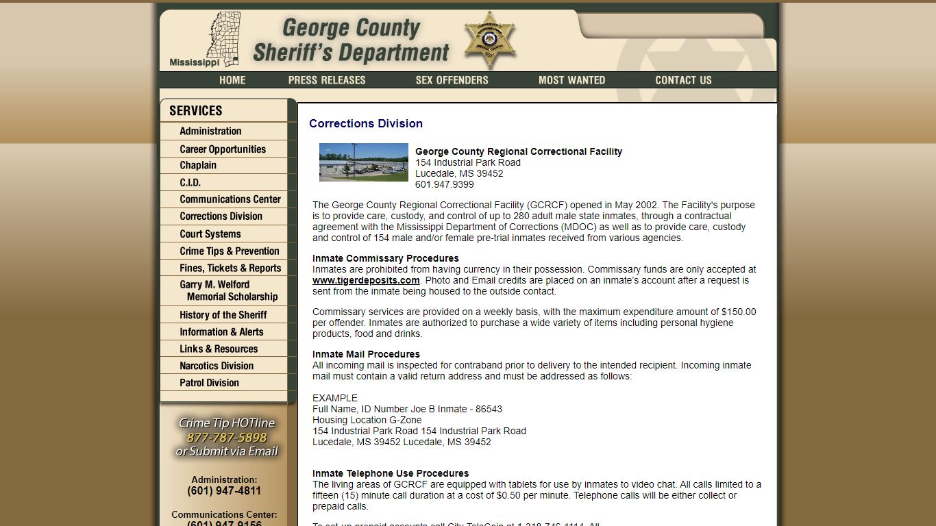 Corrections Division - George County Sheriff MS