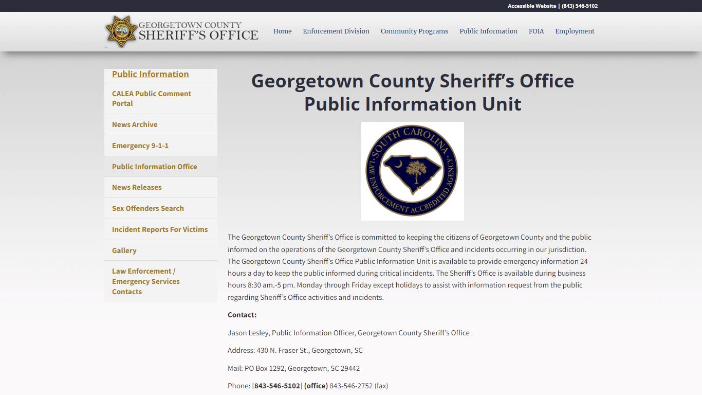 Georgetown County Sheriff’s OfficePublic Information Unit - GCSheriff.org