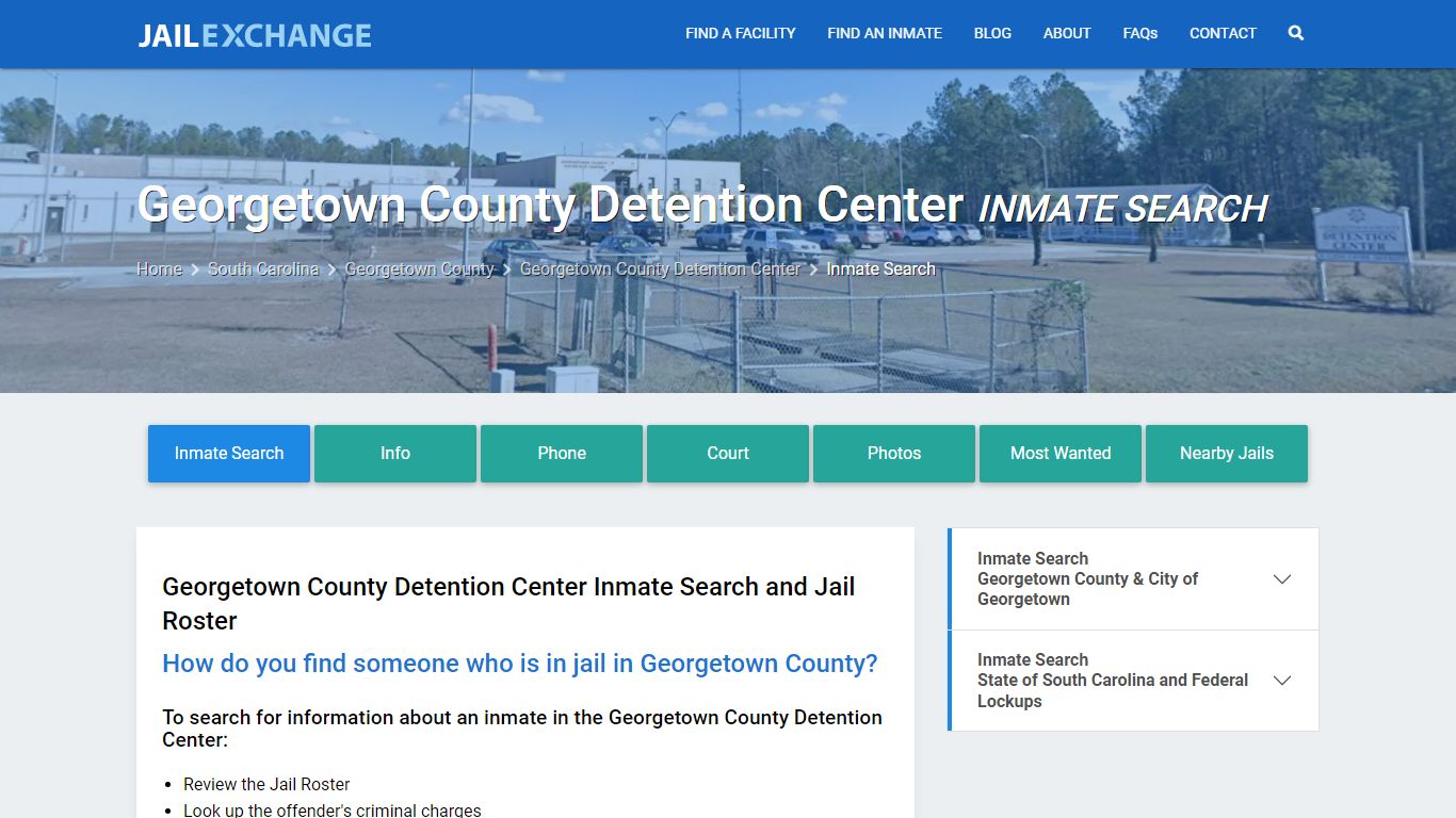 Georgetown County Detention Center Inmate Search - Jail Exchange