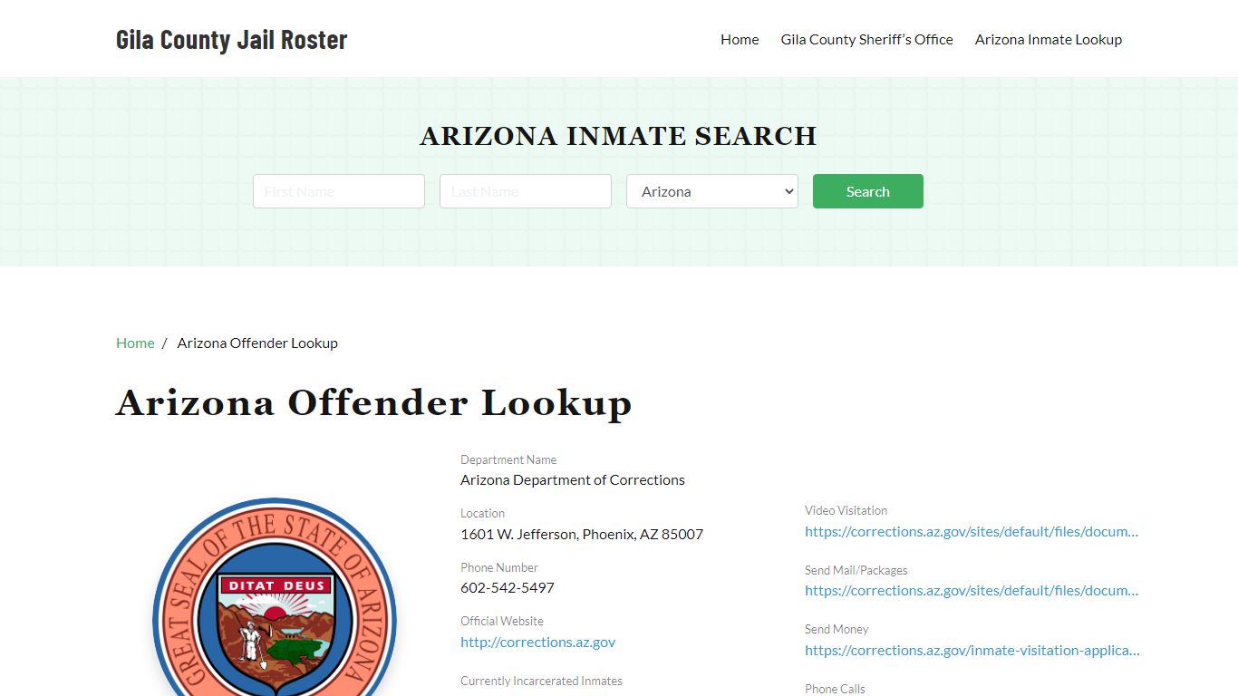 Arizona Inmate Search, Jail Rosters