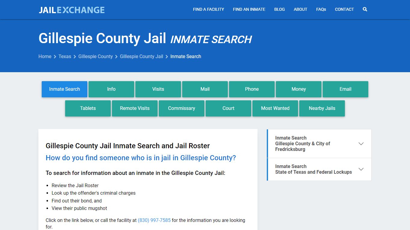 Inmate Search: Roster & Mugshots - Gillespie County Jail, TX