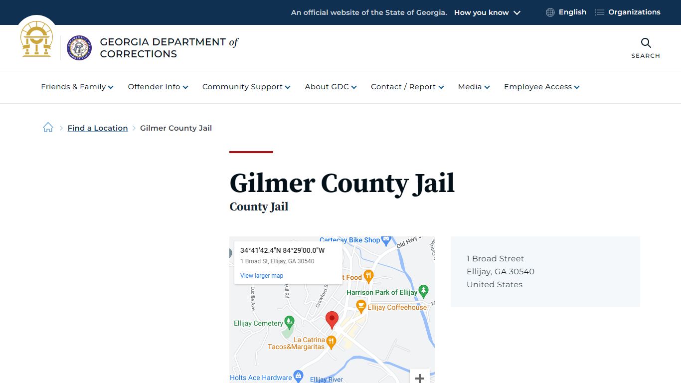 Gilmer County Jail | Georgia Department of Corrections