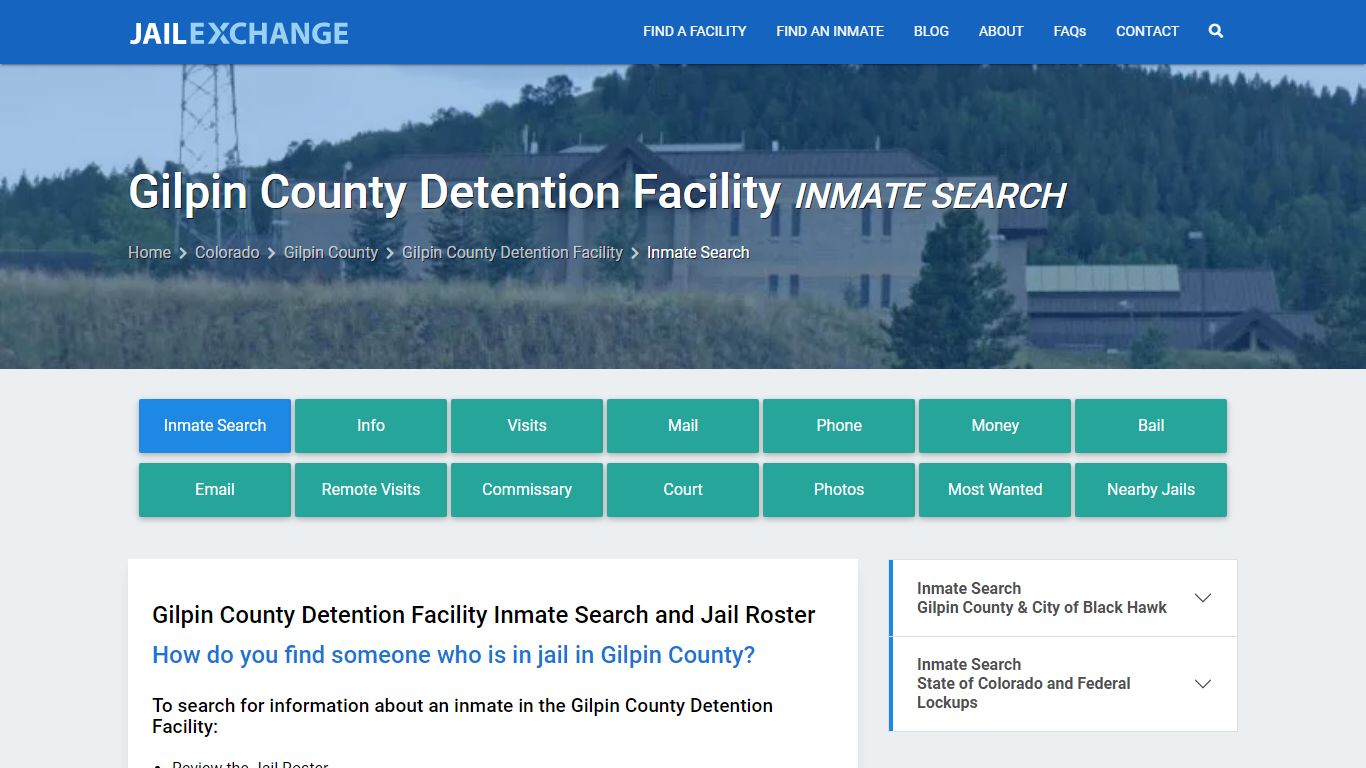 Gilpin County Detention Facility Inmate Search - Jail Exchange