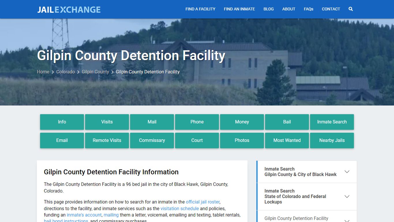 Gilpin County Detention Facility, CO Inmate Search, Information