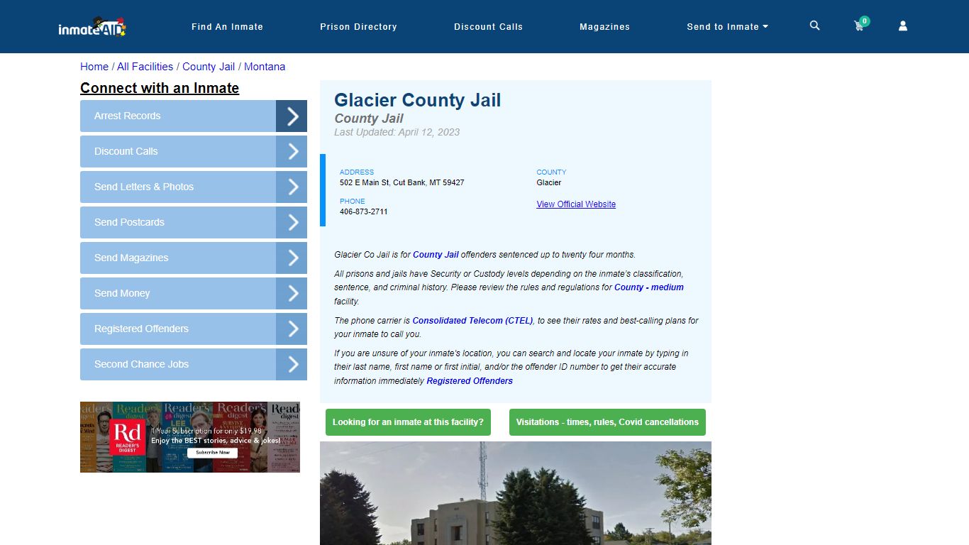Glacier County Jail - Inmate Locator - Cut Bank, MT