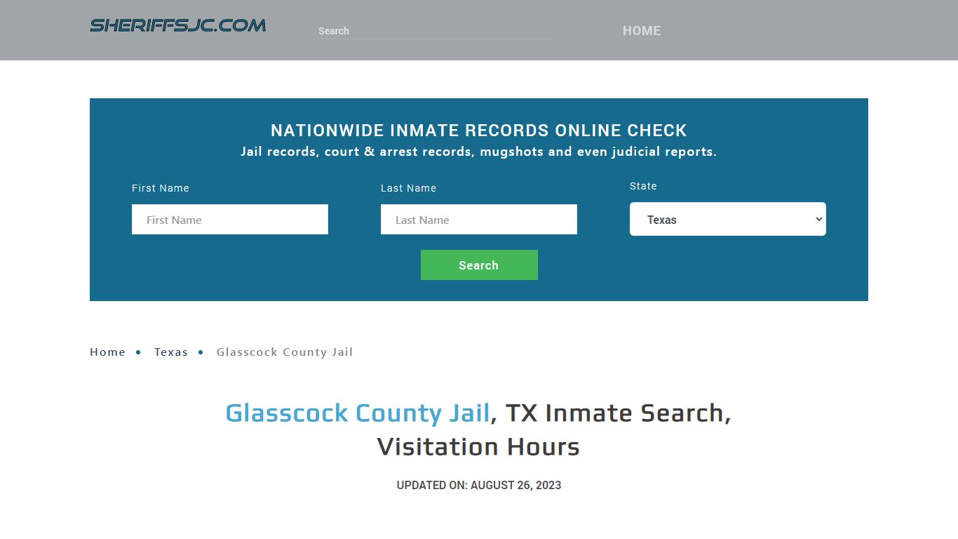 Glasscock County Jail, TX Inmate Search, Visitation Hours