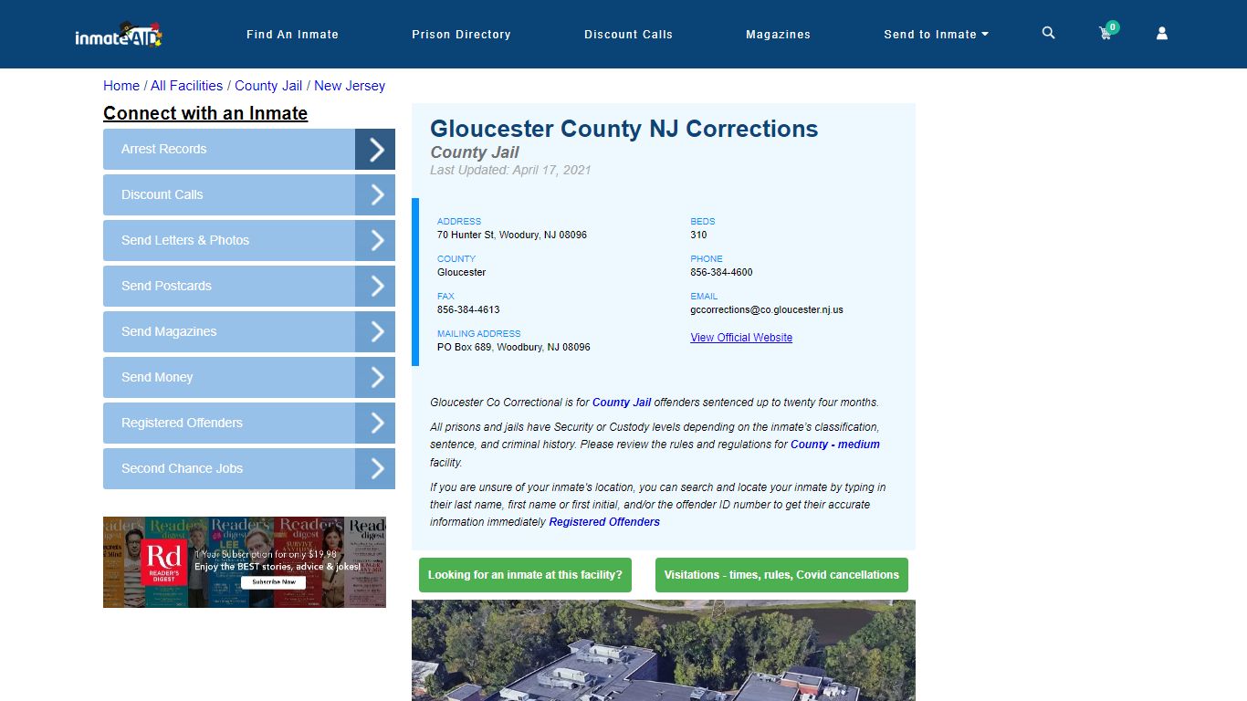 Gloucester County NJ Corrections - Inmate Locator - Woodury, NJ