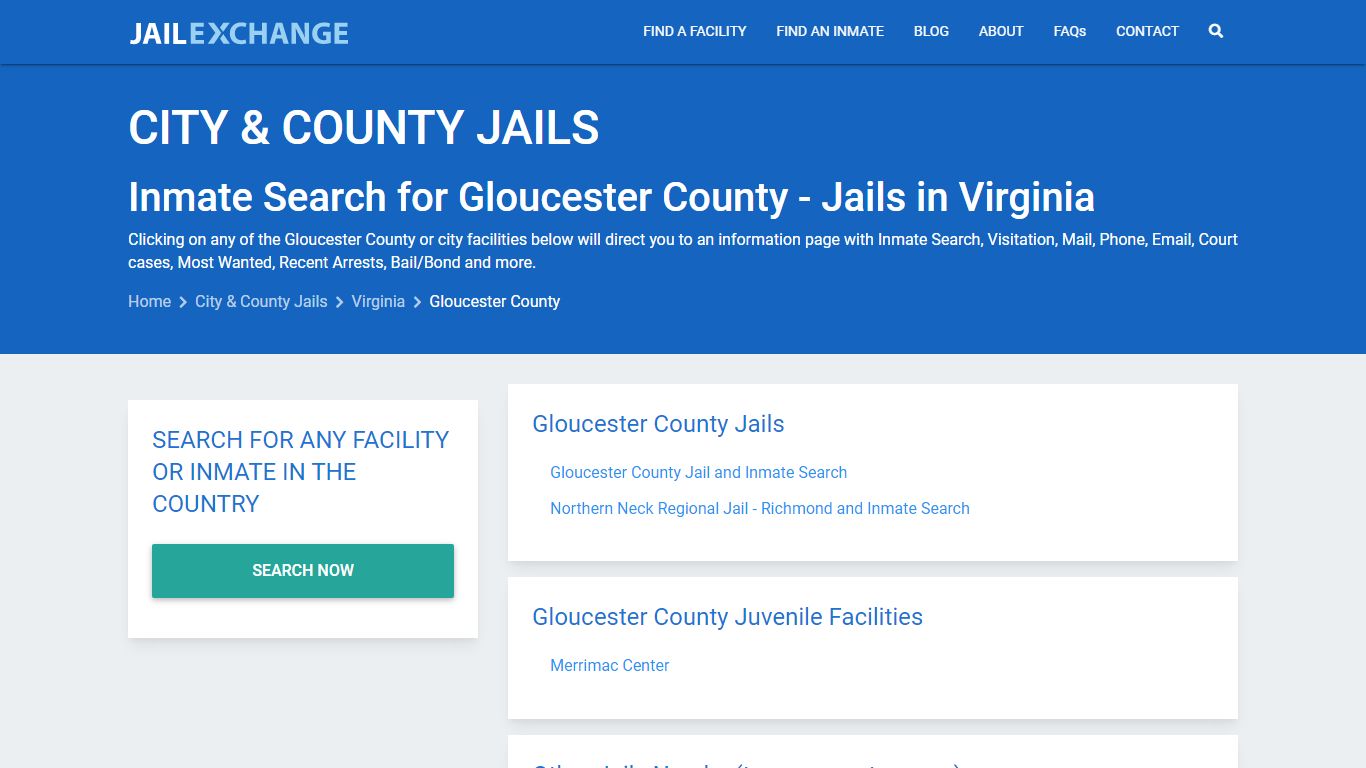 Inmate Search for Gloucester County | Jails in Virginia - Jail Exchange