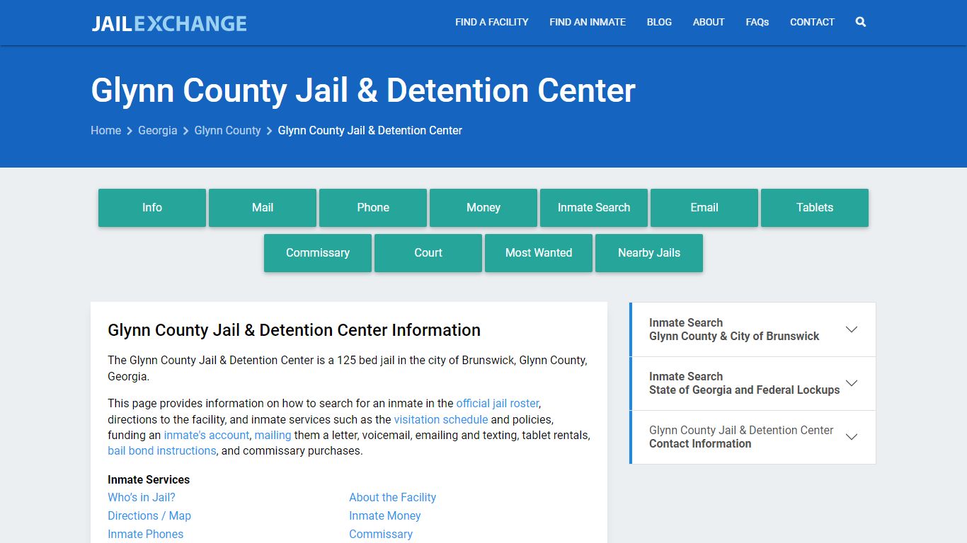 Glynn County Jail & Detention Center, GA Inmate Search, Information