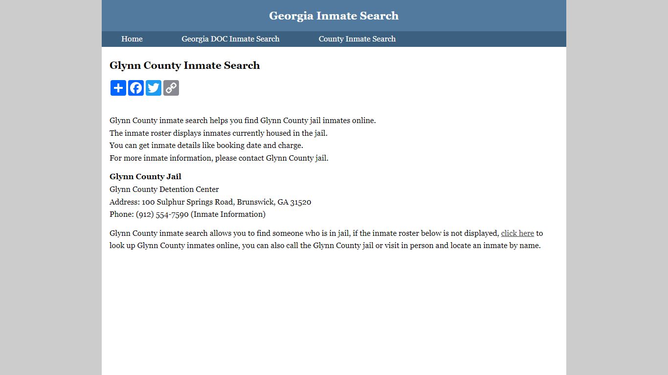 Glynn County Inmate Search