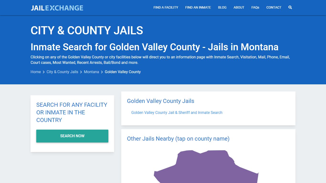 Inmate Search for Golden Valley County | Jails in Montana - Jail Exchange