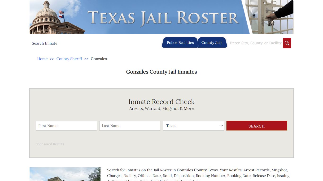 Gonzales County Jail Inmates | Jail Roster Search