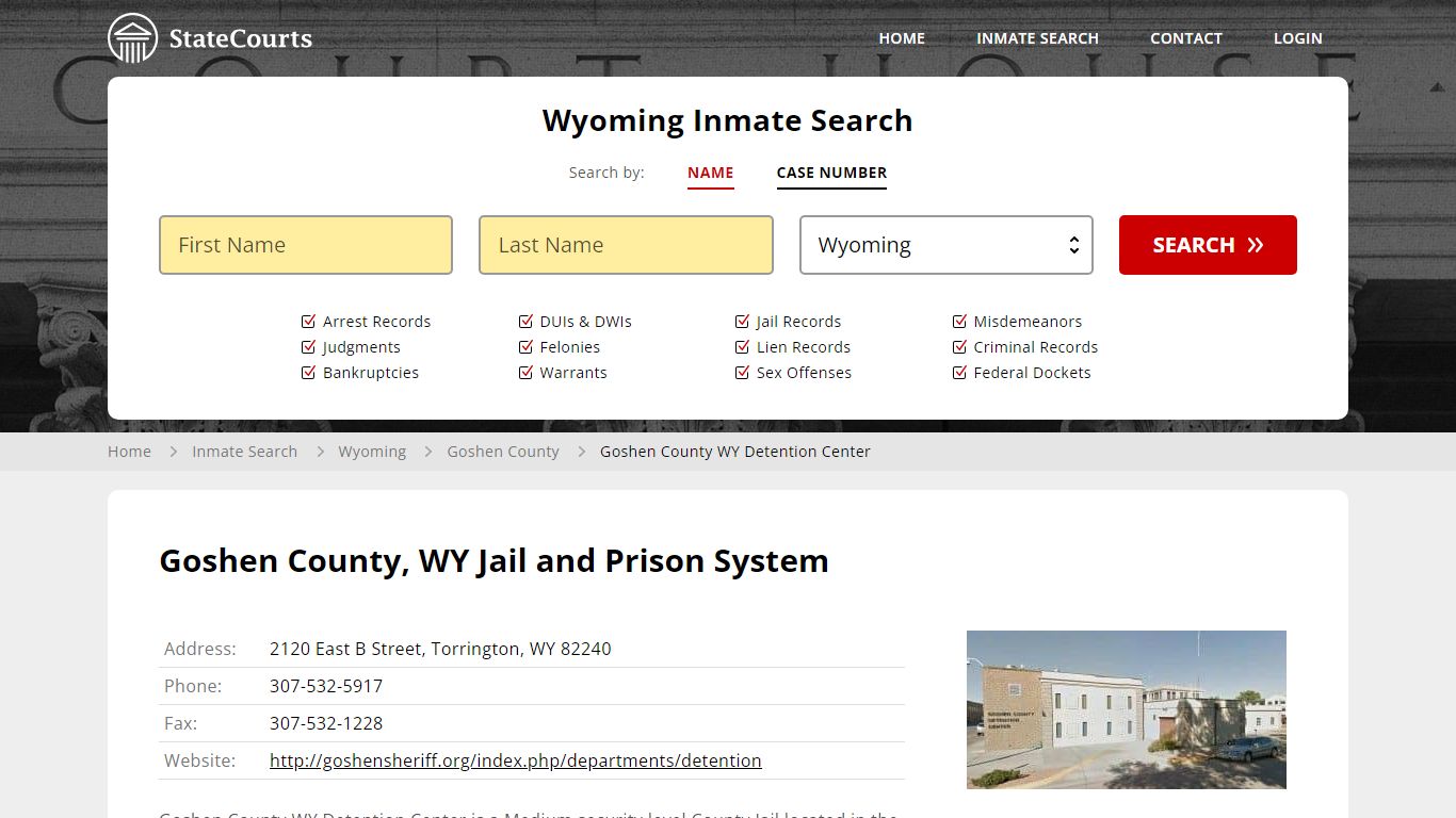 Goshen County WY Detention Center Inmate Records Search, Wyoming ...