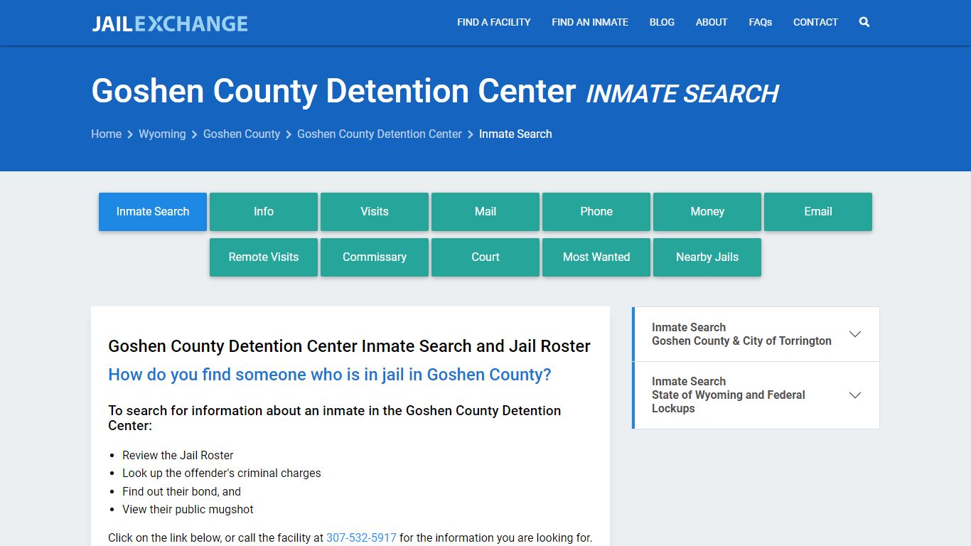 Goshen County Detention Center Inmate Search - Jail Exchange