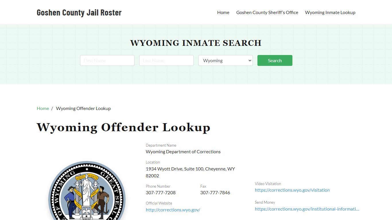 Wyoming Inmate Search, Jail Rosters