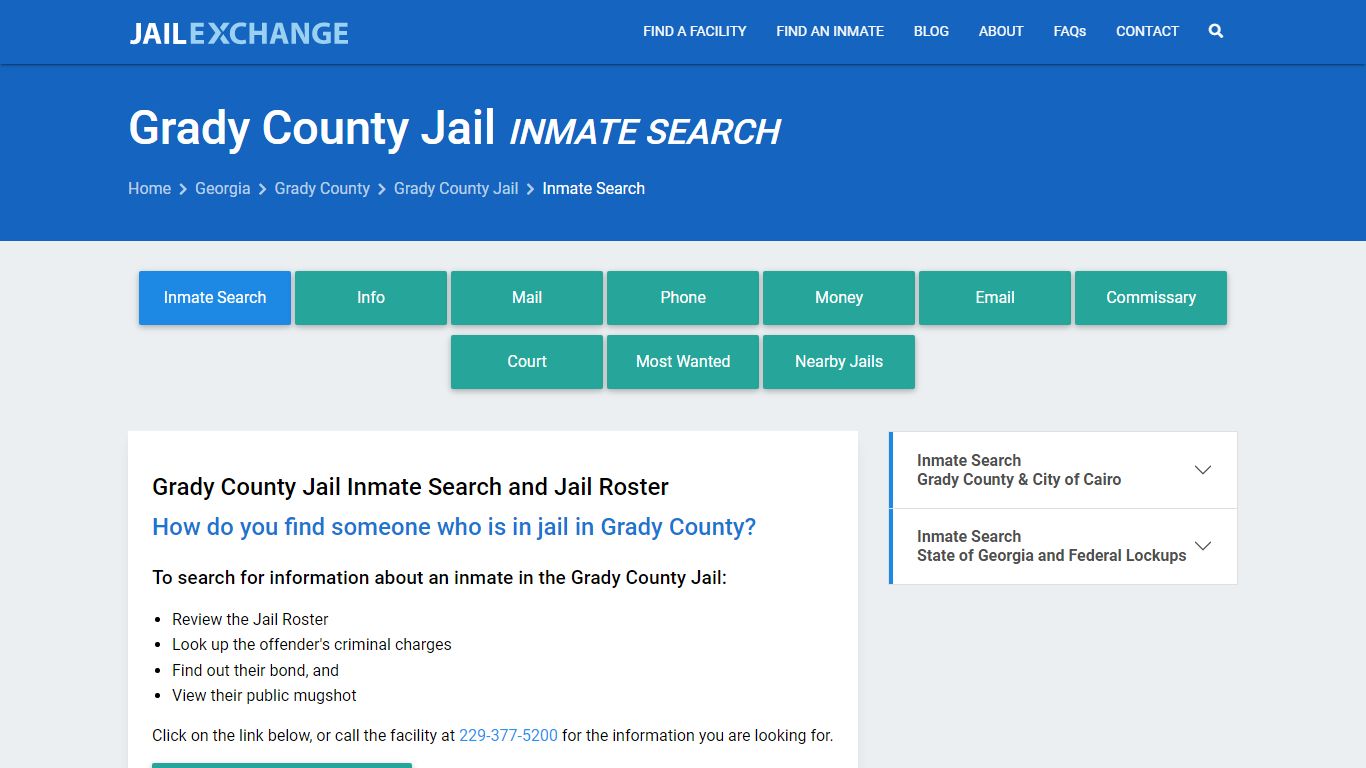 Inmate Search: Roster & Mugshots - Grady County Jail, GA