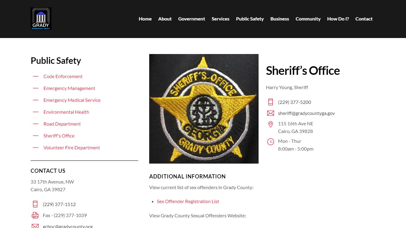Sheriff’s Office – Grady County, GA