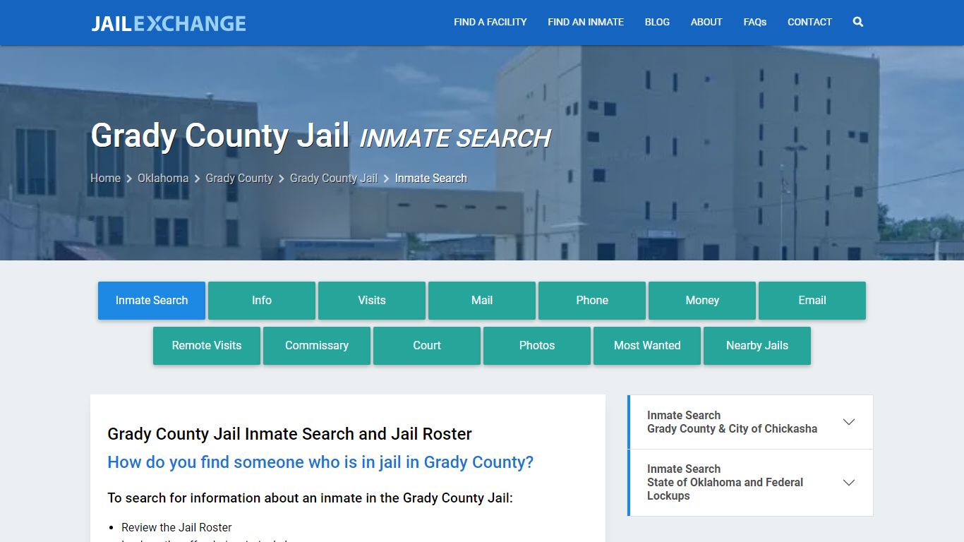 Inmate Search: Roster & Mugshots - Grady County Jail, OK