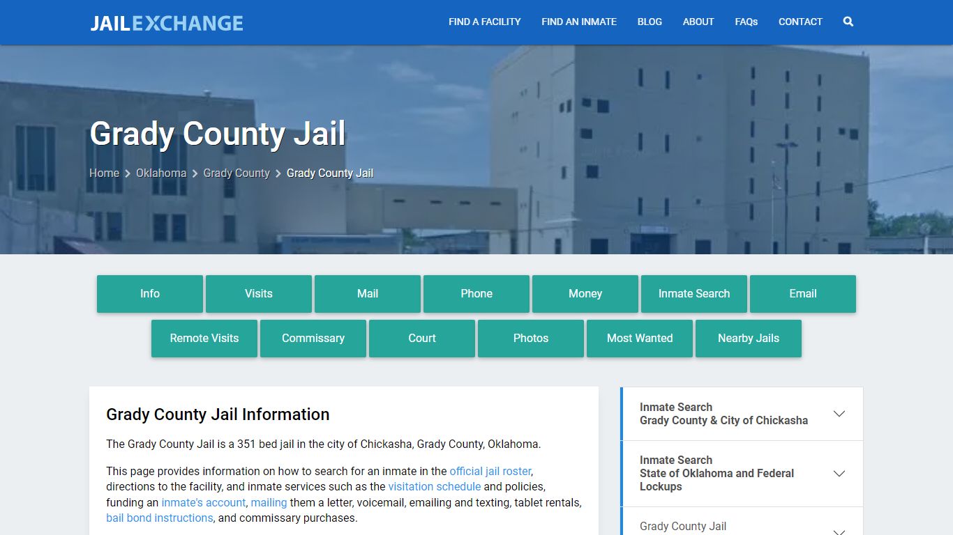 Grady County Jail, OK Inmate Search, Information