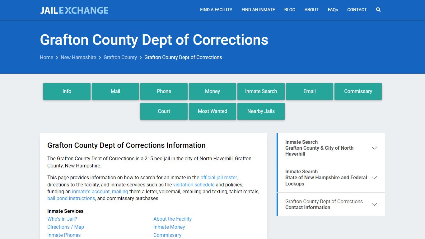 Grafton County Dept of Corrections - Jail Exchange