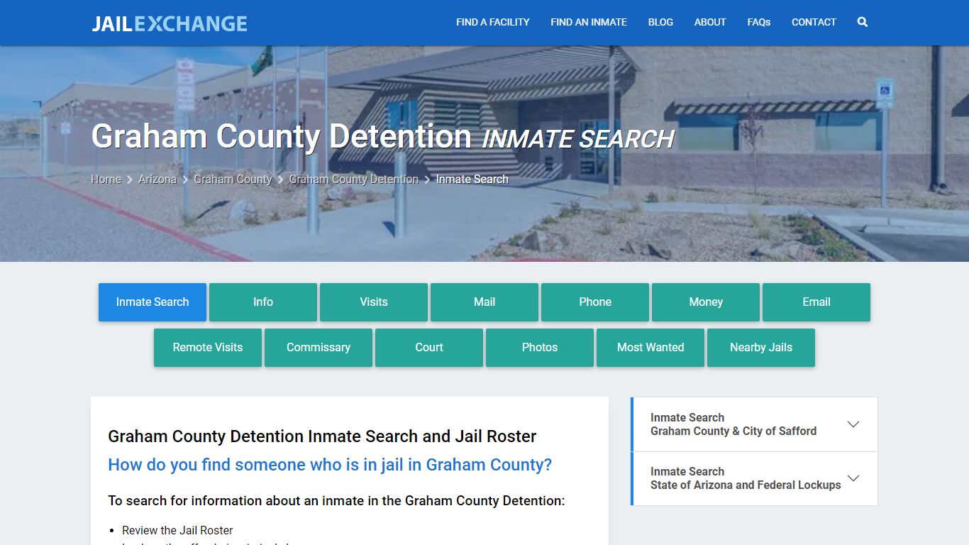 Graham County Detention Inmate Search - Jail Exchange