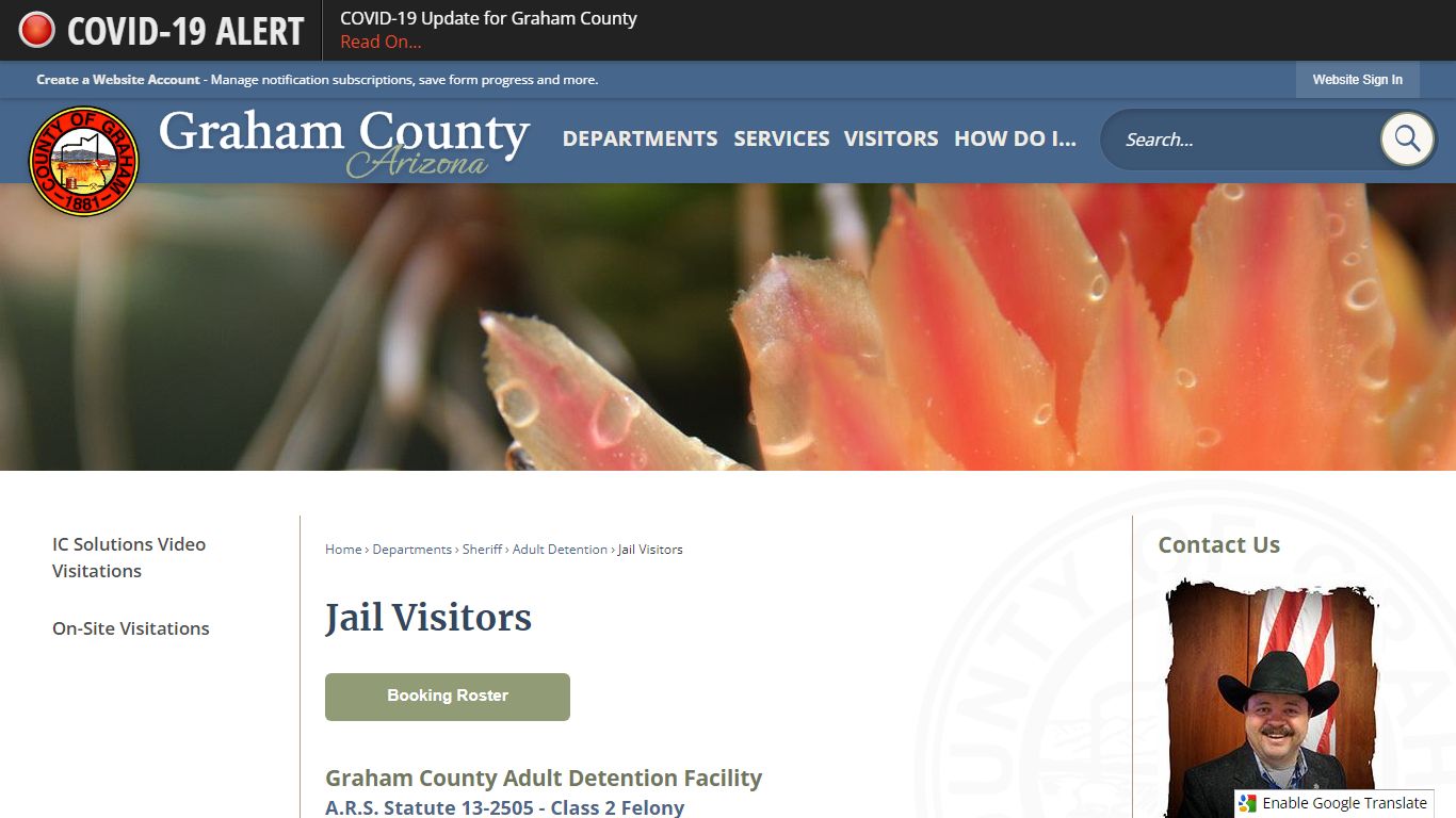 Jail Visitors | Graham County, AZ