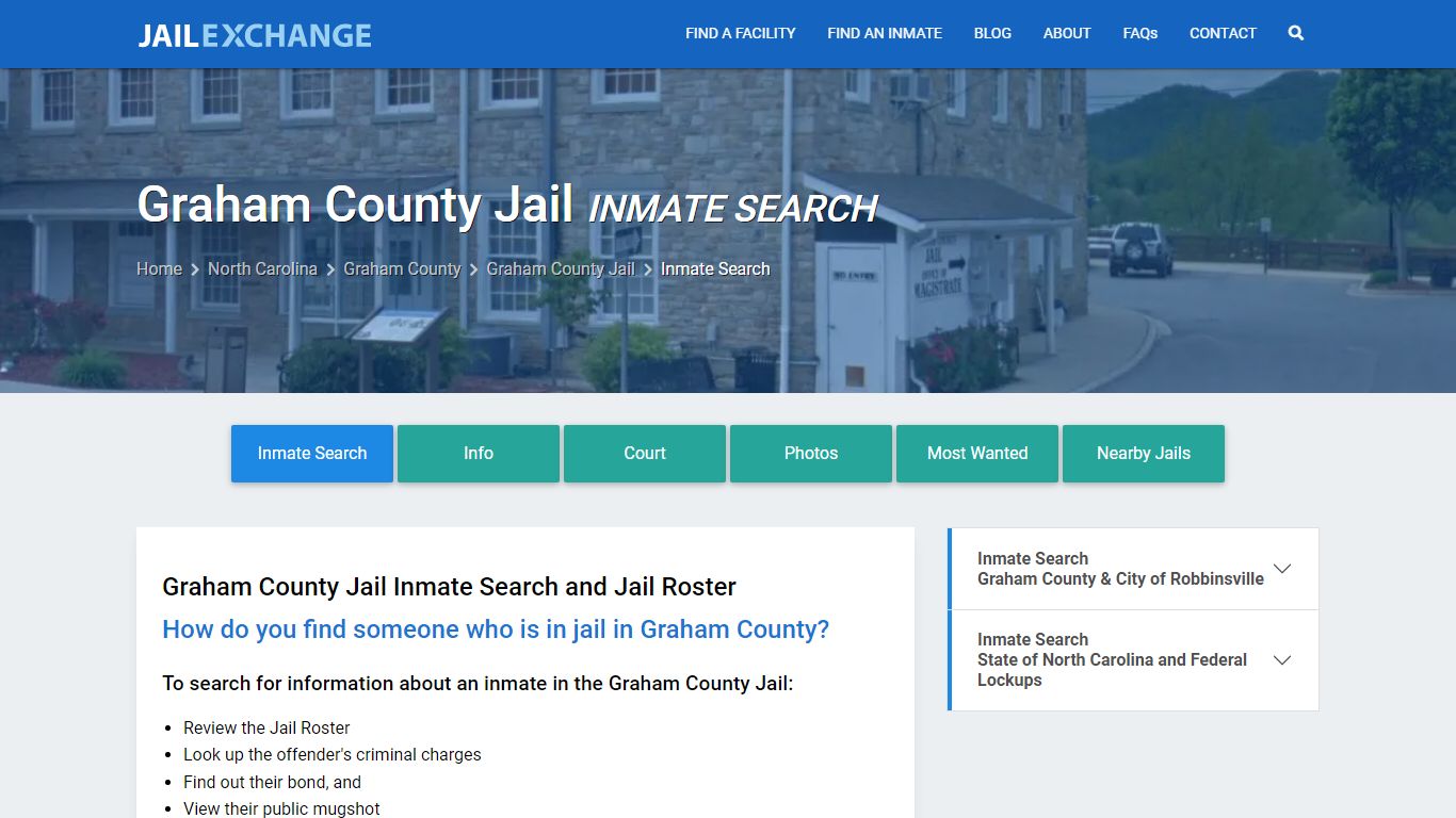 Inmate Search: Roster & Mugshots - Graham County Jail, NC