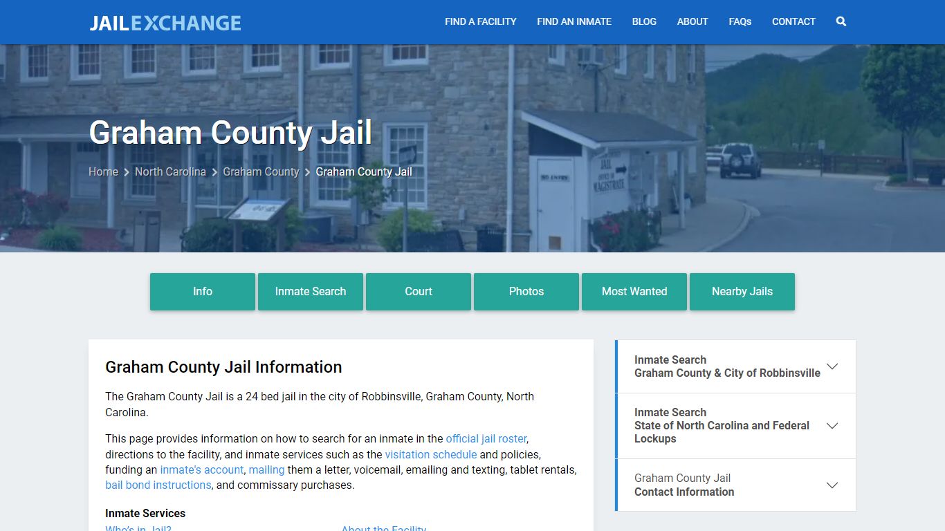 Graham County Jail, NC Inmate Search, Information