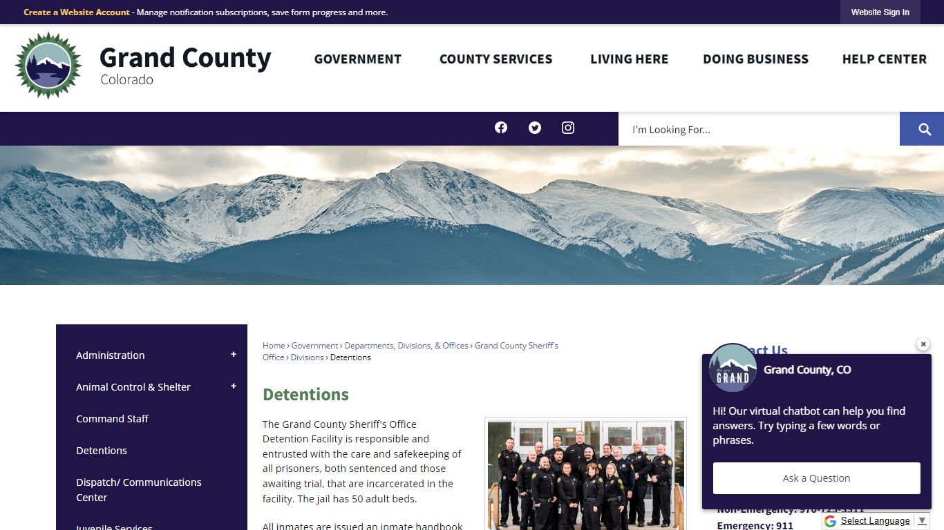 Detentions | Grand County, CO - Official Website