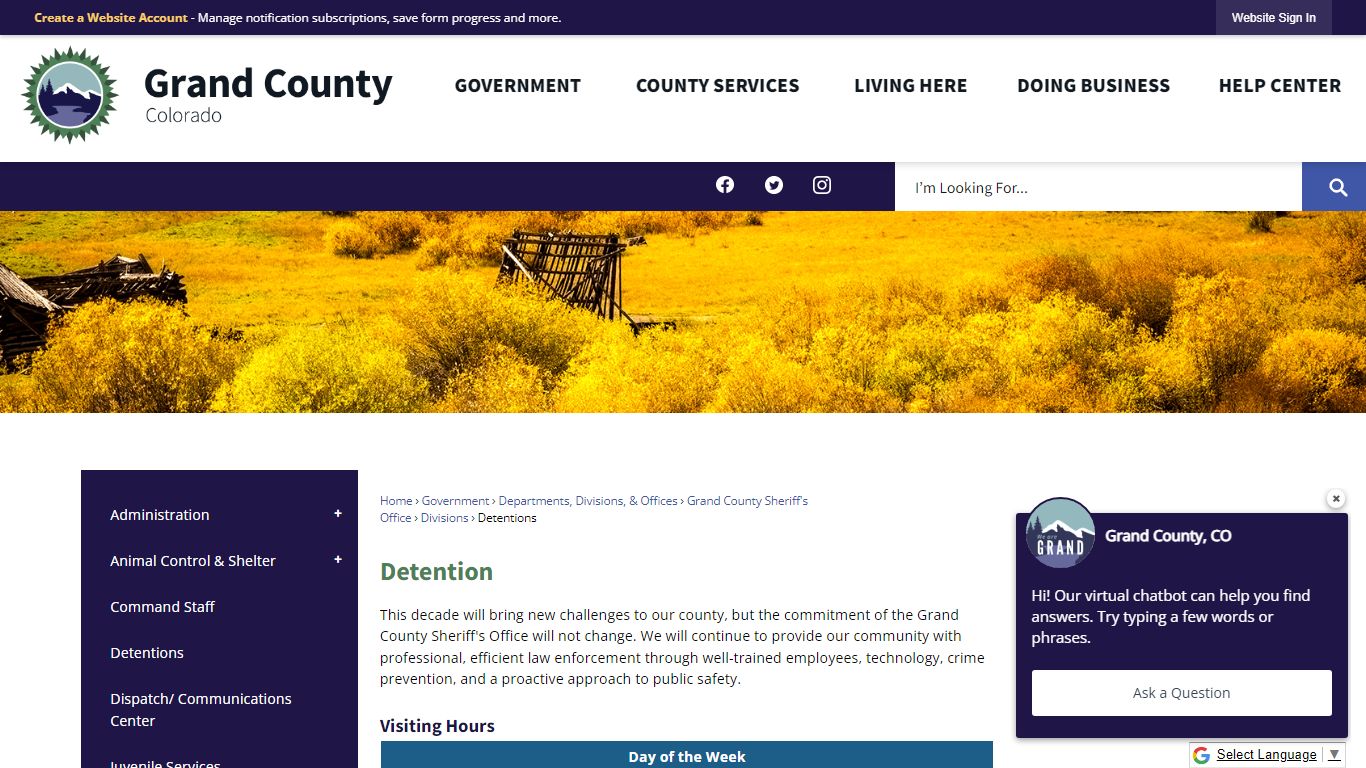 Detention | Grand County, CO - Official Website