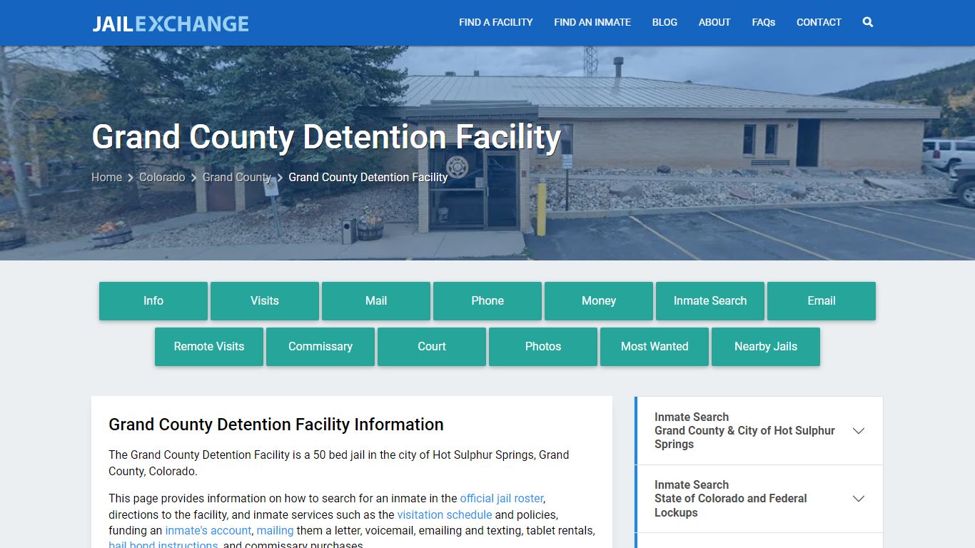 Grand County Detention Facility, CO Inmate Search, Information